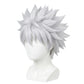 Killua wig fibers showing smooth, heat-resistant white material