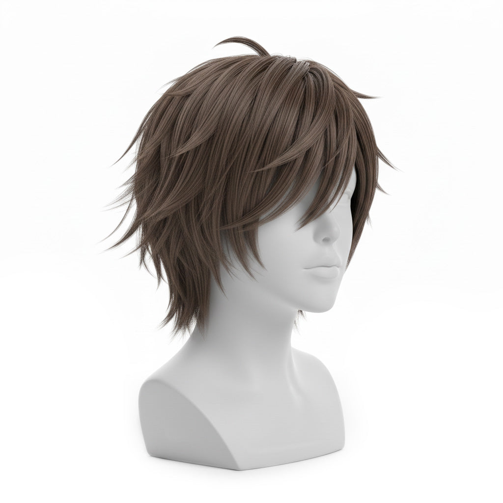 Side view of designer Kazuma Satou cosplay wig inspired by KonoSuba