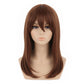 Front view of Kurisu Makise auburn cosplay wig