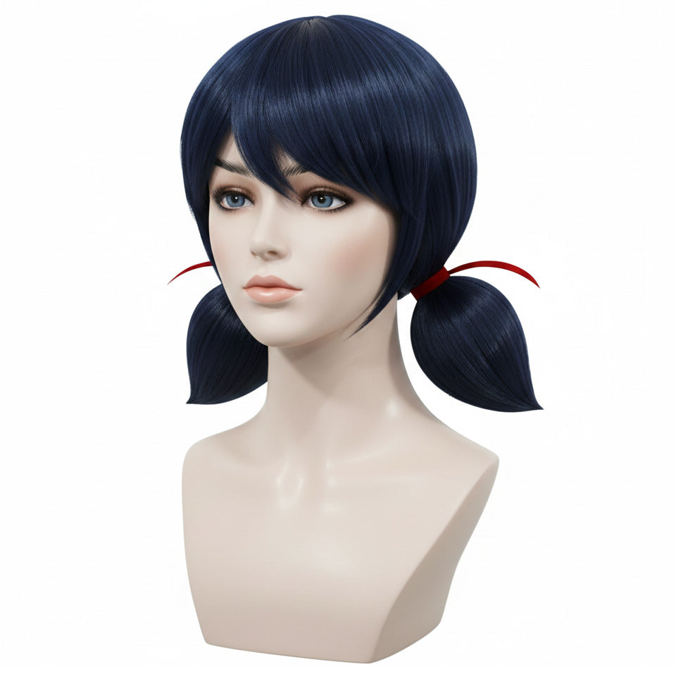 Heat-Resistant Blue Wig Fibers for Miraculous Ladybug Cosplay