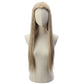 Front view of Legolas cosplay wig with long golden blonde hair