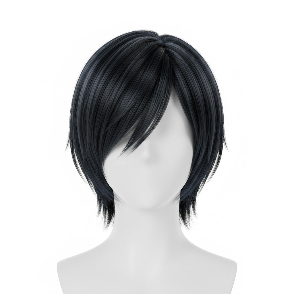 Lelouch Lamperouge cosplay wig – short layered black wig inspired by Code Geass, handcrafted by Morojowig