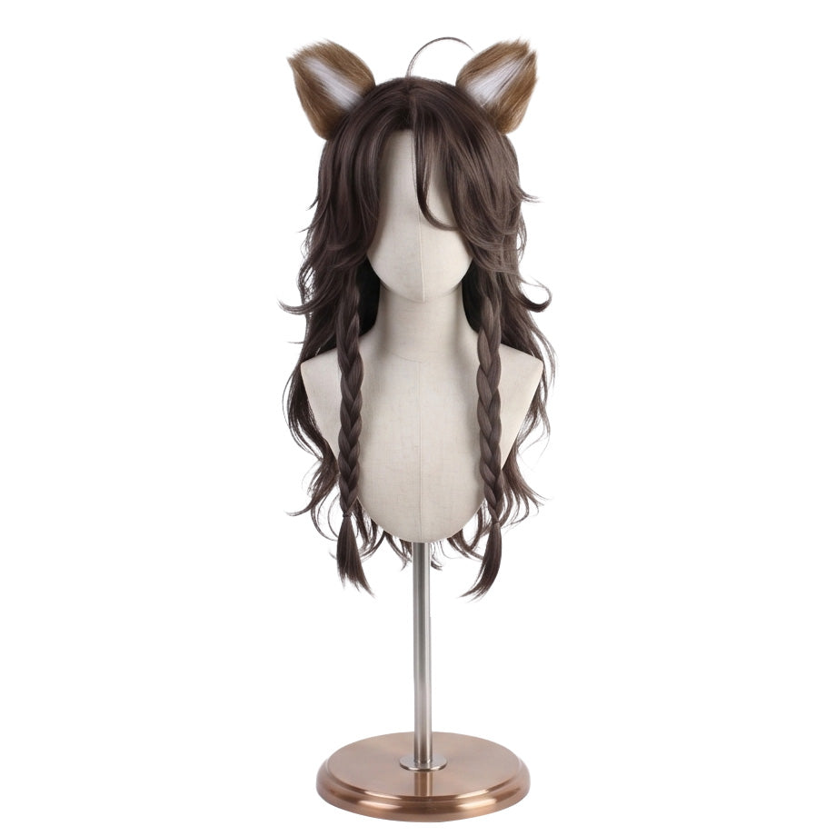 DIY styling wig for recreating Leona’s long side-parted bangs and braided sections