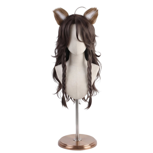 DIY styling wig for recreating Leona’s long side-parted bangs and braided sections