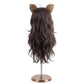 Back view of long dark brown Leona Kingscholar wig with unstyled fibers