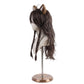 Side view of Twisted Wonderland Leona Kingscholar dark brown basic cosplay wig