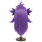 Back view of Pokémon Leon cosplay wig with structured purple styling