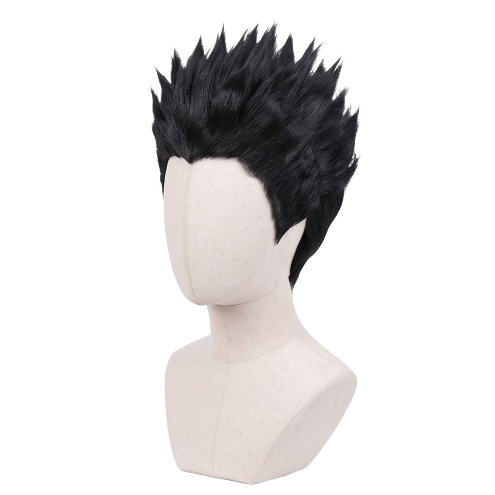 Black anime cosplay wig inspired by Leorio Paradinight from Hunter x Hunter