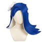 Front view of Splatoon Blue Inkling cosplay wig with vibrant tentacle styling