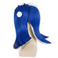 Side view of handmade Blue Inkling wig inspired by Splatoon