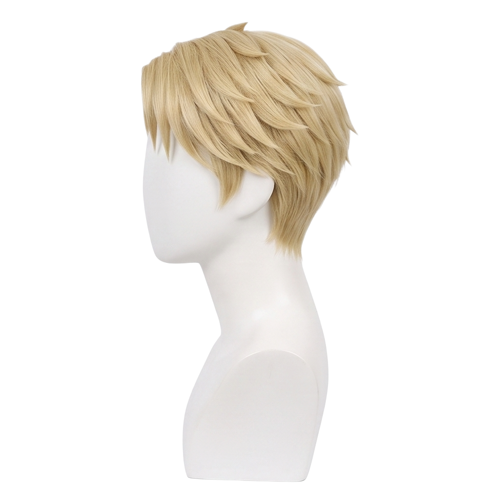 Handmade SPY x FAMILY wig with short ruffled blond hairstyle