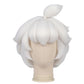 Front view of Luo Xiaohei cosplay wig with short white hair