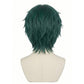 Back view of dark green basic cosplay wig inspired by Maki Zenin
