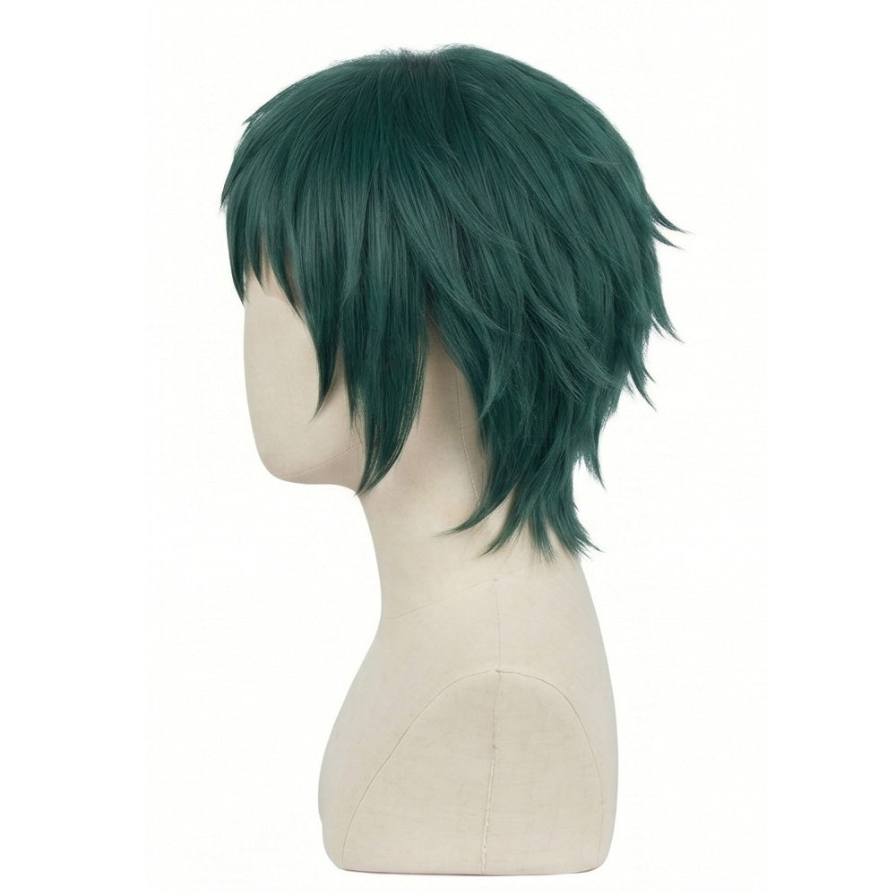 Side view of unstyled Maki Zenin short cosplay wig