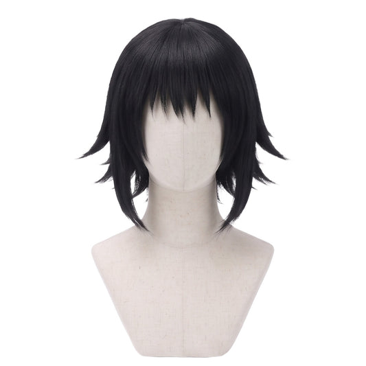 Black anime cosplay wig inspired by Makomo from Demon Slayer