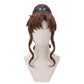 Makoto Kino cosplay wig from Sailor Moon featuring a handcrafted long brown hairstyle with smooth layered bangs and Sailor Jupiter character styling