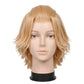 Front view of Manjiro Sano cosplay wig with long blonde hair