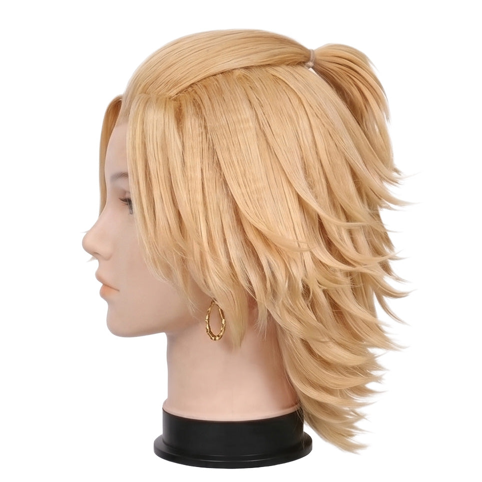 Side view of Mikey wig showing flowing side strands