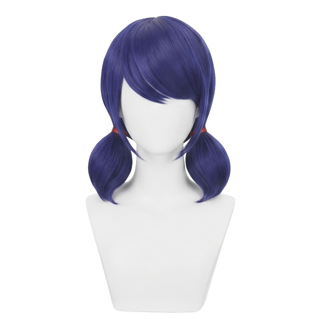 Miraculous Ladybug Blue Ponytail Wig Front View – Marinette Cosplay Wig