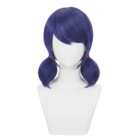 Miraculous Ladybug Blue Ponytail Wig Front View – Marinette Cosplay Wig