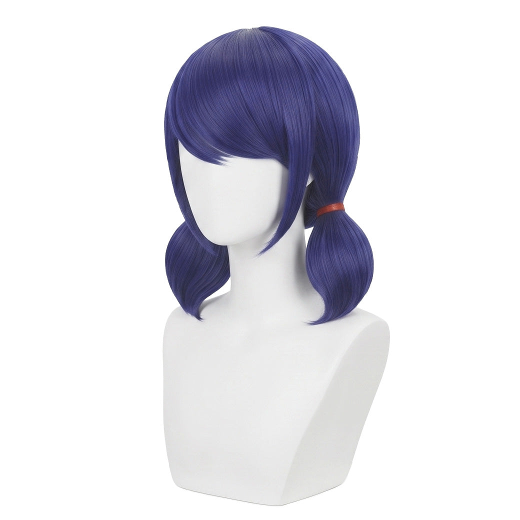 Marinette Dupain-Cheng Wig Blue Twin Ponytails Side View