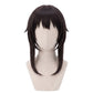 Megumin cosplay wig ready-to-style with medium-length brown hair and bangs