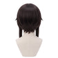 Back view of Megumin wig displaying length and layered brown hair