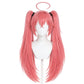 Front view of Milim Nava cosplay wig showing vibrant pink hair for DIY styling