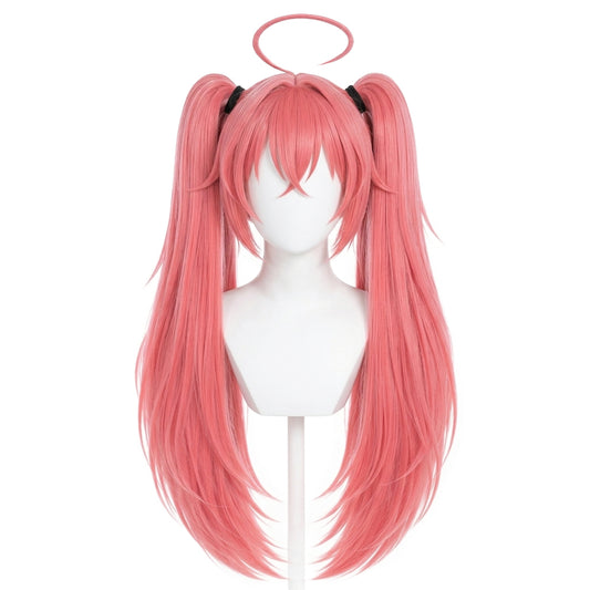 Front view of Milim Nava cosplay wig showing vibrant pink hair for DIY styling
