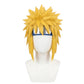 Front view of Minato Namikaze cosplay wig with spiky blond hair