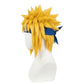 Side view of Minato Namikaze wig showing layered spikes and jaw-length bangs