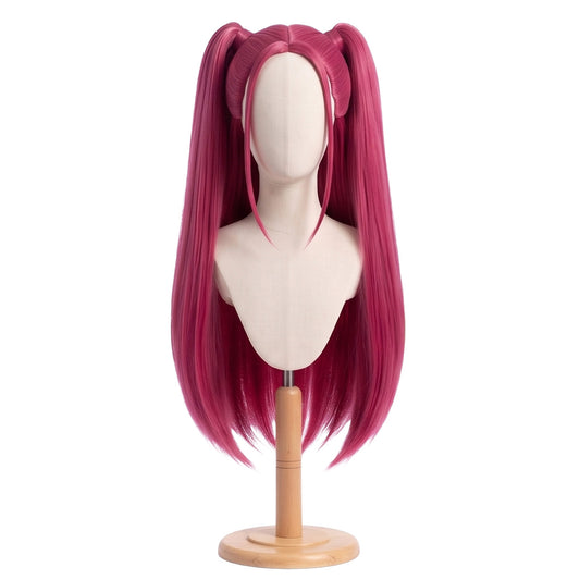 DIY styling wig for recreating Mira’s long pigtail hairstyle and face-framing sidelocks