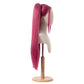 Side view of KPop Demon Hunters Mira hot pink basic cosplay wig