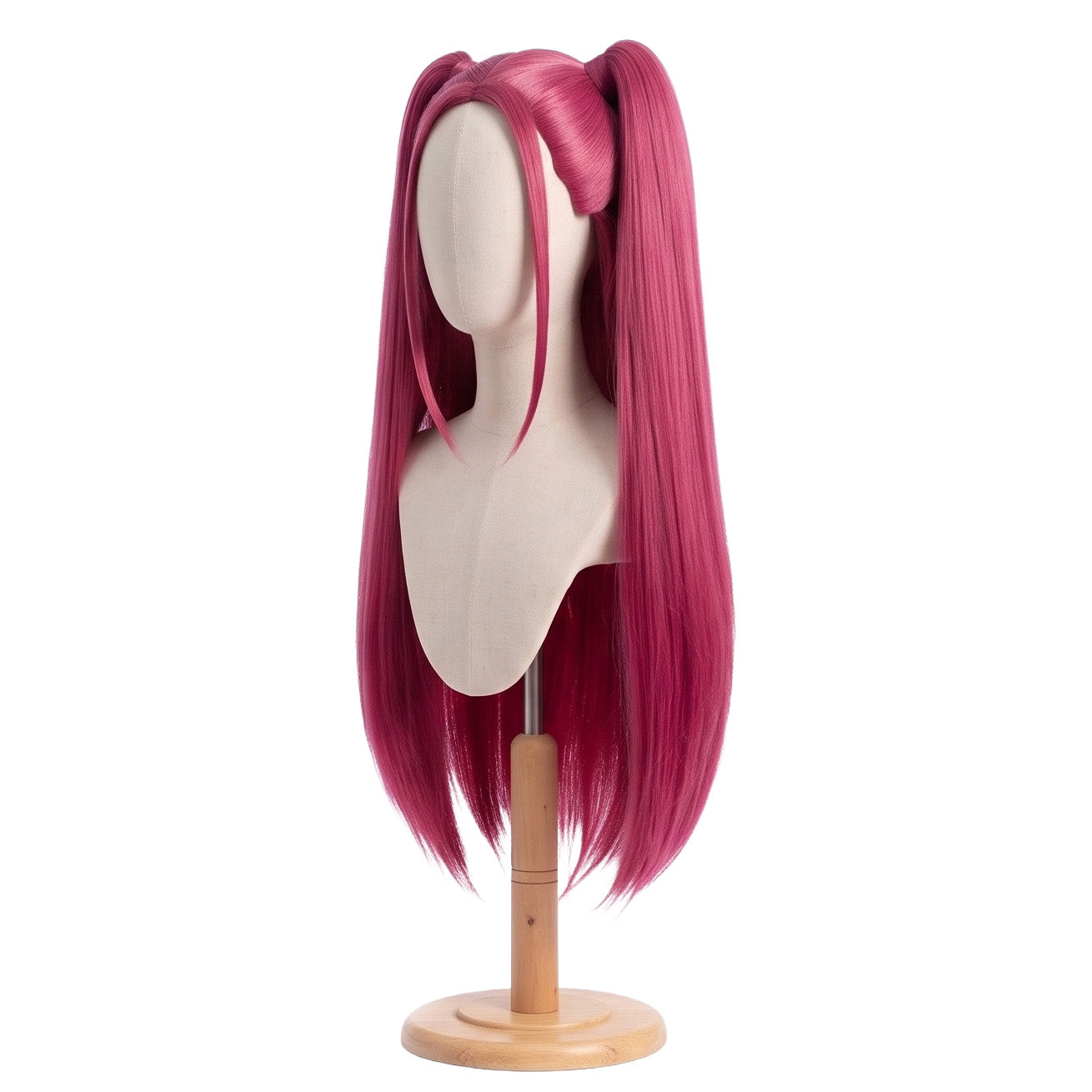 Hot pink anime-inspired cosplay wig based on Mira from KPop Demon Hunters