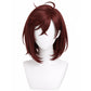 Styled example showing Momo Ayase brown wig on a white mannequin head against a white background