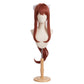 Monika cosplay wig from Doki Doki Literature Club with long coral brown hair, bangs, and face-framing strands
