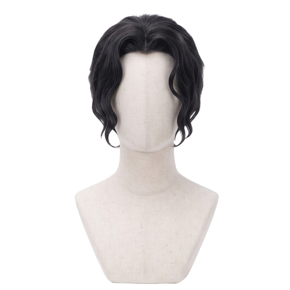 DIY styling wig for recreating Muzan’s layered black hairstyle