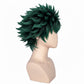 Side angle of Izuku Midoriya cosplay wig highlighting spiky textured layers