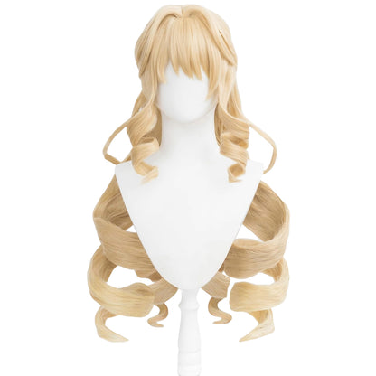 Navia Cosplay Wig Blonde Long Wavy Hair Synthetic Fabric