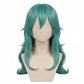 Front view of Nelliel Tu Odelschwanck cosplay wig with long wavy dark teal hair
