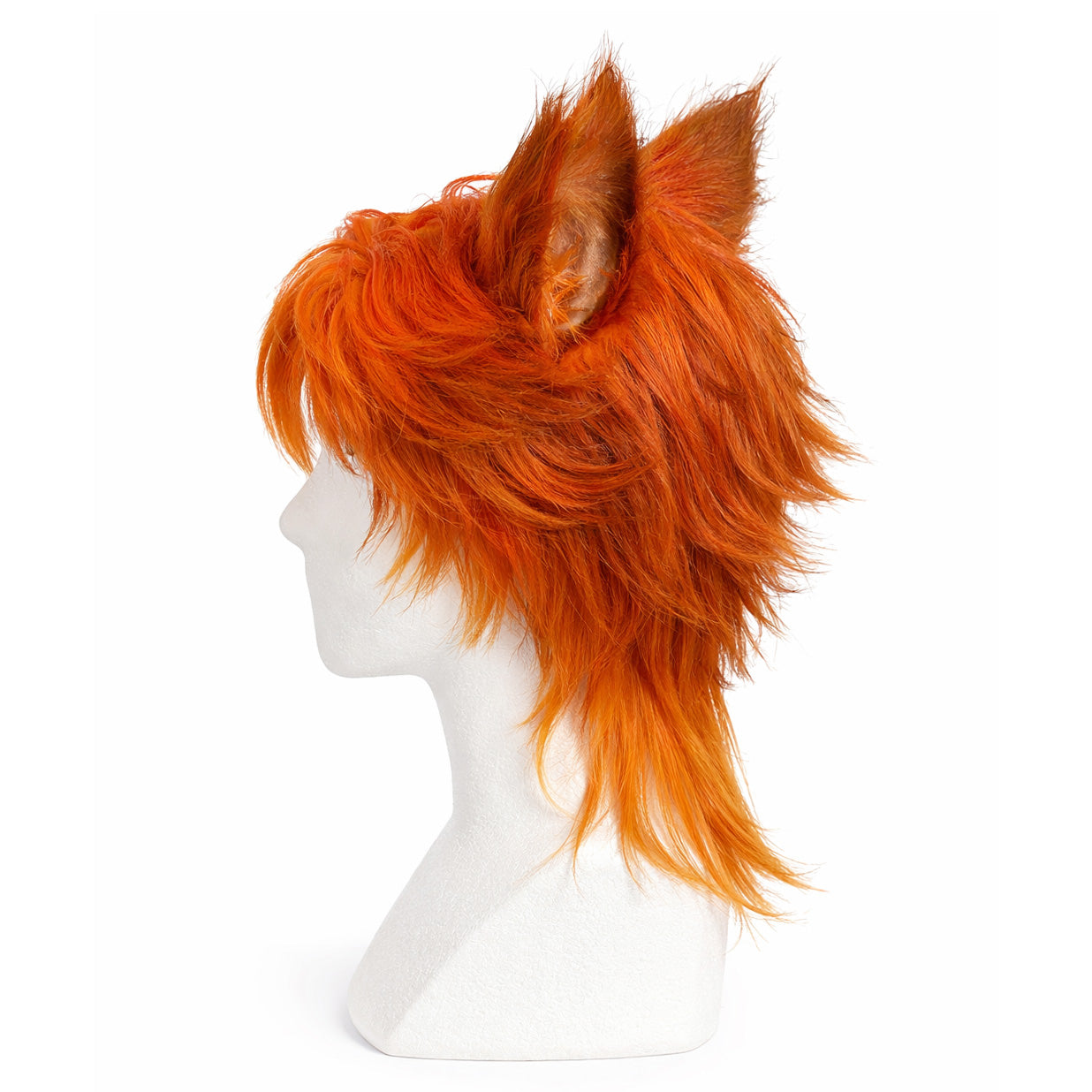 Side view of Nick Wilde wig showing natural fox-like hair direction