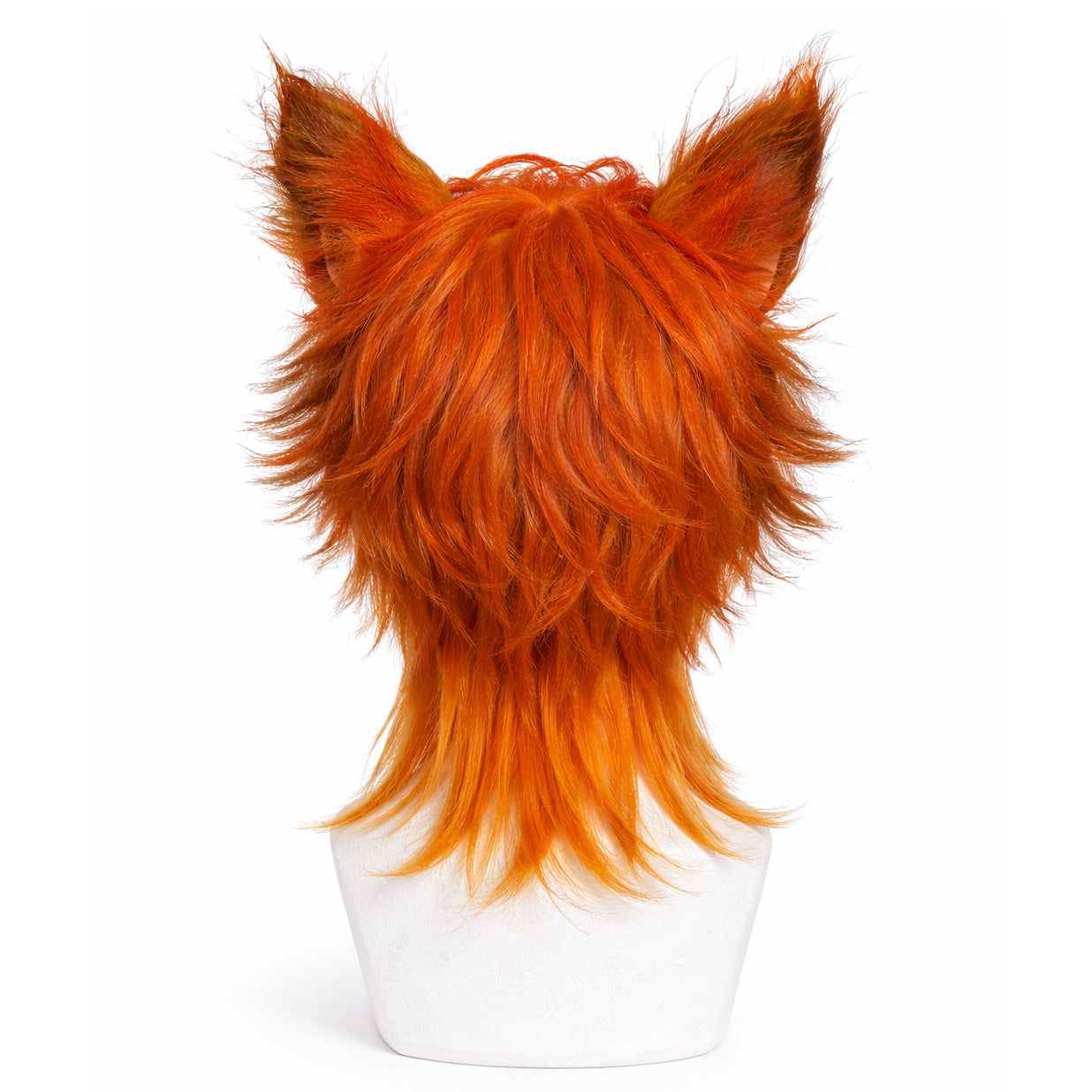 Back view of reddish orange Nick Wilde cosplay wig