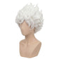 smooth, heat-resistant fibers in white for Gear 5 Luffy cosplay wig