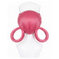 Back view of Nurse Joy wig with soft pink layered styling