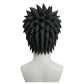 Back view of Naruto Obito Uchiha cosplay wig with layered black hair