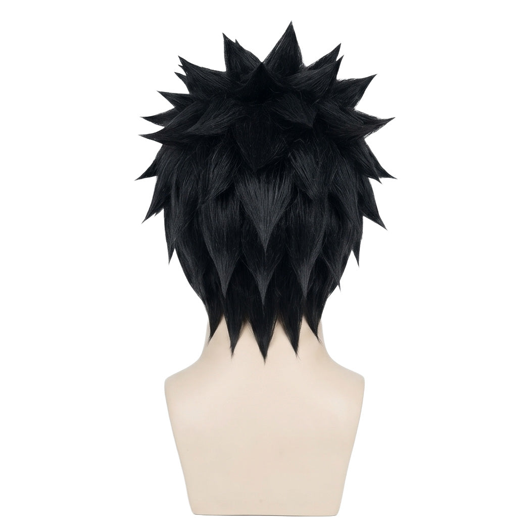 Back view of Obito Uchiha wig with unstyled black fibers
