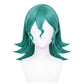 Front view of Officer Jenny cosplay wig with dark teal anime hair