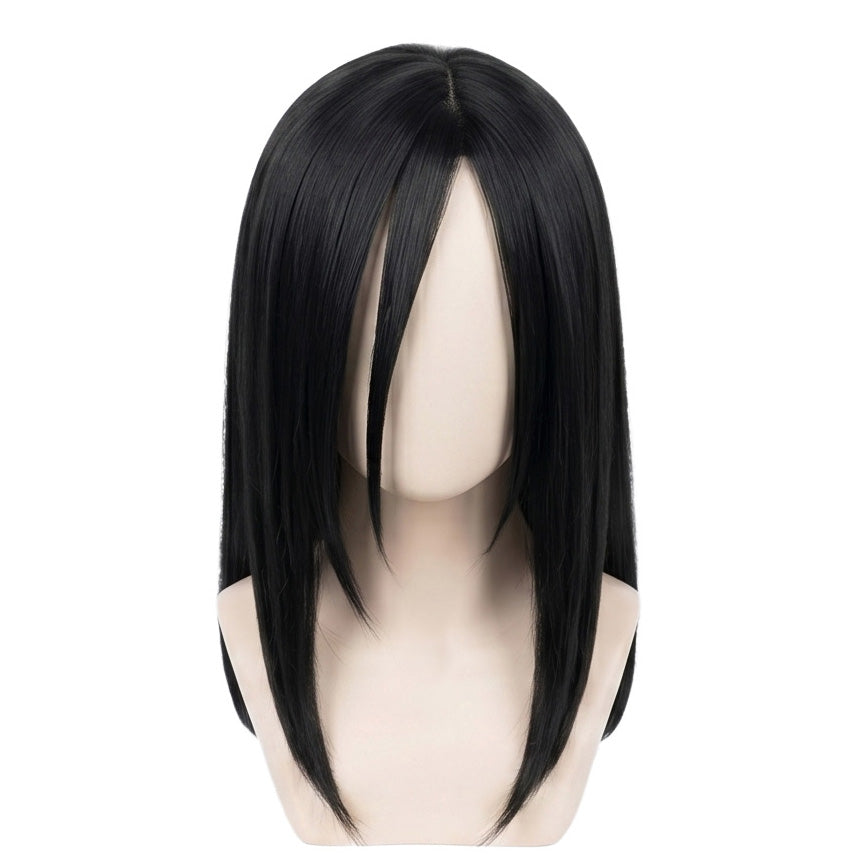 Front view of Orochimaru cosplay wig before trimming and styling