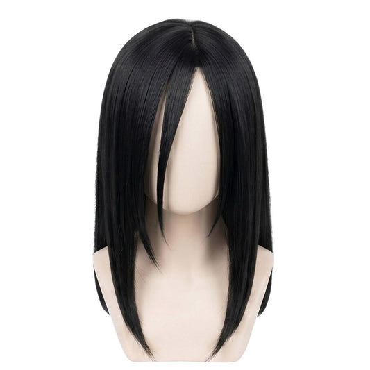 Front view of Orochimaru cosplay wig before trimming and styling