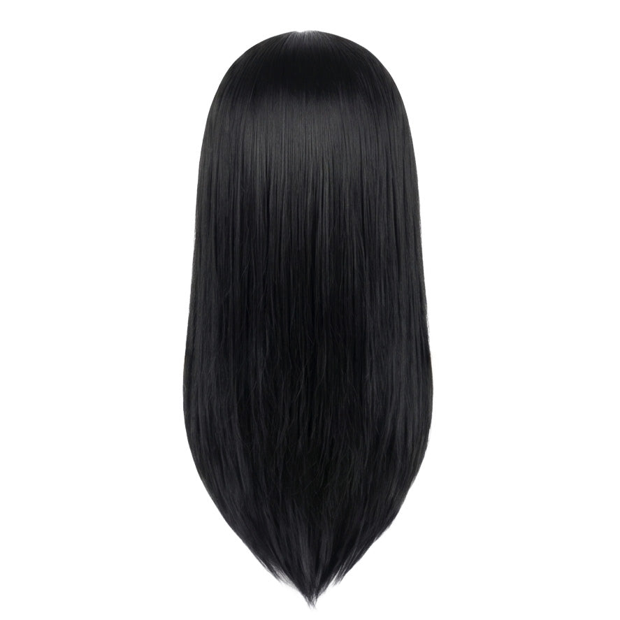 Back view of Naruto Orochimaru wig with unstyled straight fibers